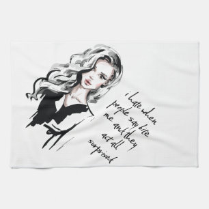Surprised Bite me Kitchen Towel
