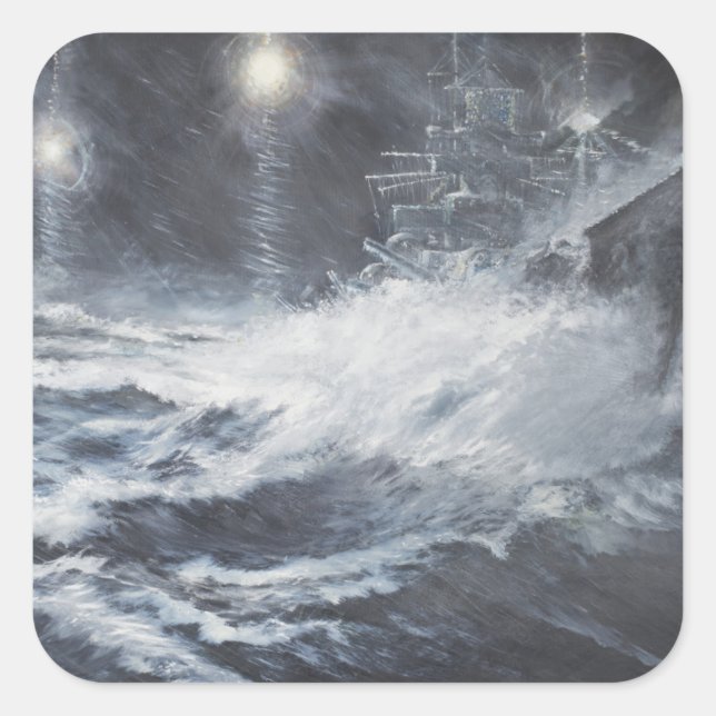 Surprised By Starshell Scharnhorst Battle of Square Sticker (Front)