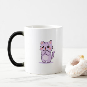 Surprised Cat Cute Cartoon Character Magic Mug
