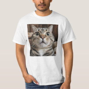 Surprised Cat Face, Cat Photo T-Shirt