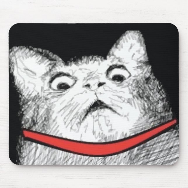 Surprised Cat Gasp Meme - Mousepad (Front)