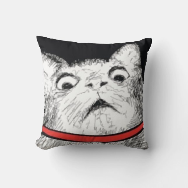 Surprised Cat Gasp Meme - Pillow (Front)