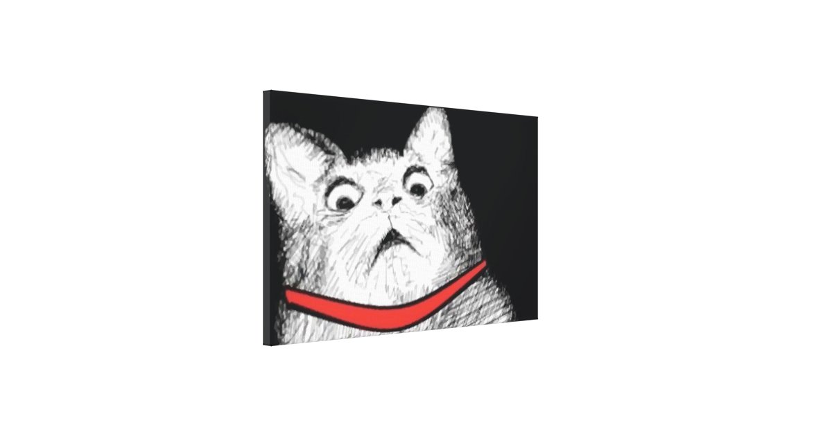 Surprised Cat Gasp Meme Wrapped Canvas Zazzle.ca