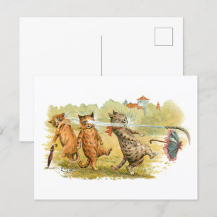 Surprised Cats Louis Wain Postcard