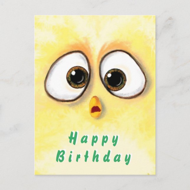 Surprised Chicken Funny Birthday Card (Front)