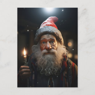 Surprised Christmas Gnome Holiday Postcard