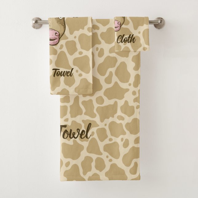 Surprised Cow Bath Towel Set (Insitu)