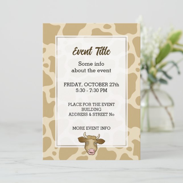 Surprised Cow Invitation (Standing Front)