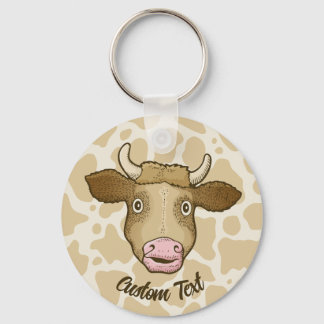 Surprised Cow Keychain