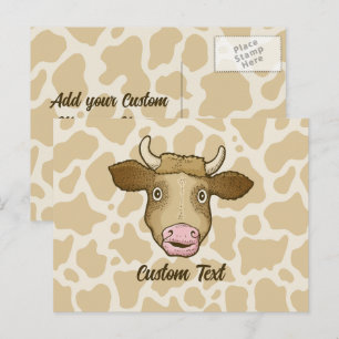 Surprised Cow Postcard
