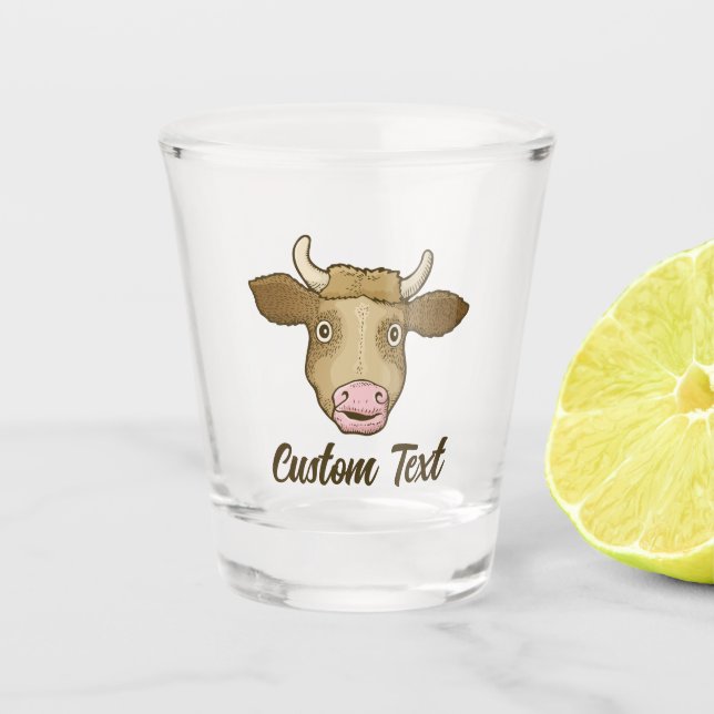 Surprised Cow Shot Glass (Front)