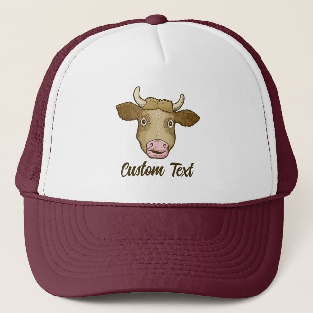 Surprised Cow Trucker Hat (Front)