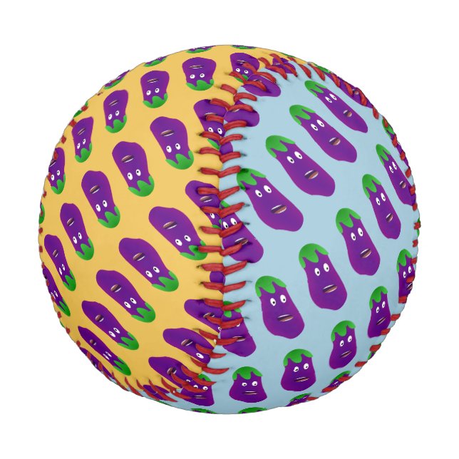 Surprised Eggplant by Kenneth Yoncich Baseball (Angled)