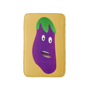 Surprised Eggplant by Kenneth Yoncich Bath Mat