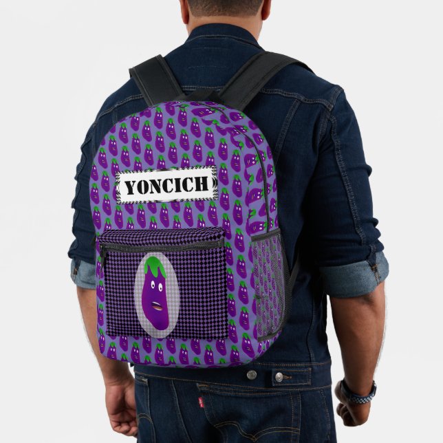 Surprised Eggplant by Kenneth Yoncich Printed Backpack (Insitu (Model))