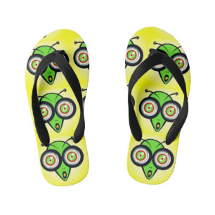 Surprised Extraterrestrial Funny Face Kid's Flip Flops