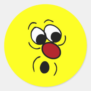 Surprised Face Grumpey Classic Round Sticker