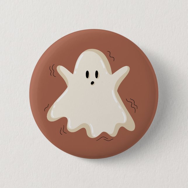 Surprised Ghost with Raised Arms 2 Inch Round Button (Front)
