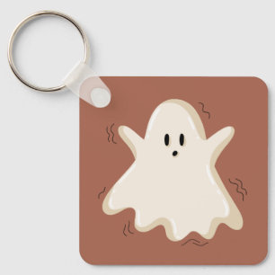 Surprised Ghost with Raised Arms Keychain
