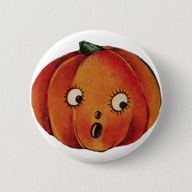 Surprised Halloween Pumpkin 2 Inch Round Button (Front)