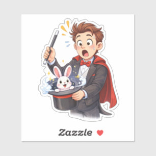 Surprised Magician Rabbit Custom-Cut Vinyl Sticker