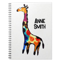 Surprised, naive giraffe! Editable name