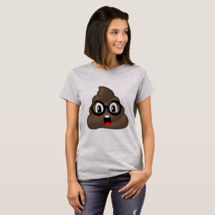 Surprised Poop Glasses Emoji T-Shirt