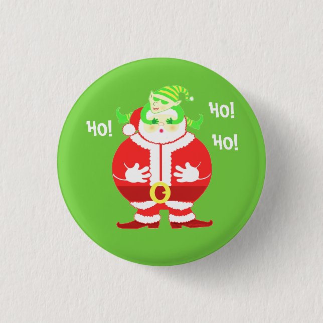 Surprised Santa 1 Inch Round Button (Front)