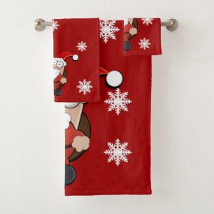 Surprised Santa Custom Bath Towel Set