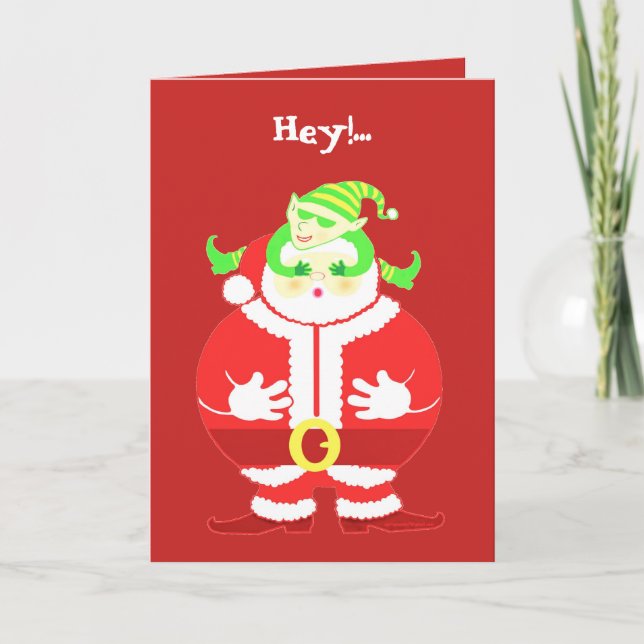 Surprised Santa greeting card (Front)