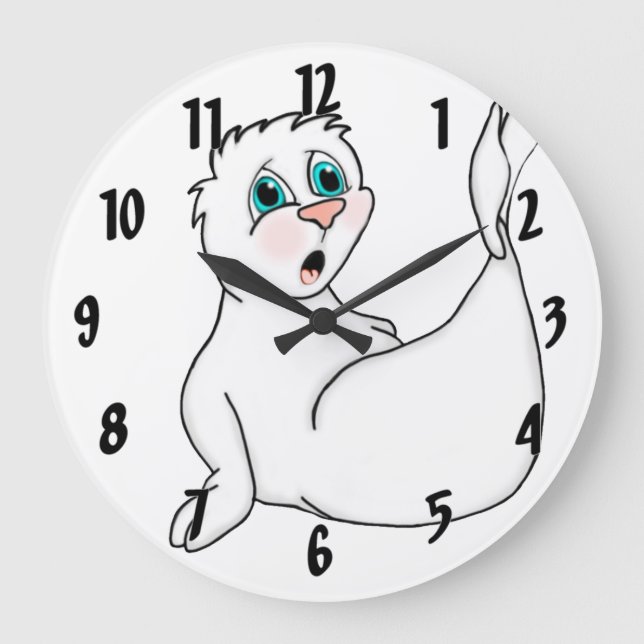 Surprised Seal Large Clock (Front)