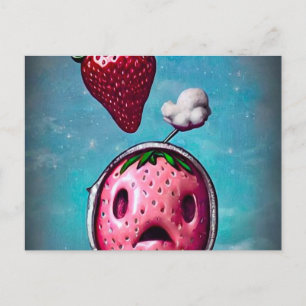 Surprised Strawberry Postcard