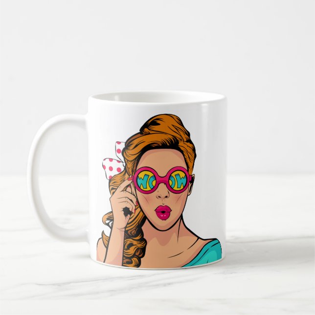 Surprised woman coffee mug (Left)
