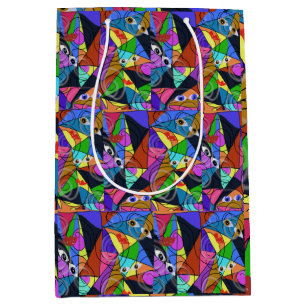 Surreal Abstract Geometric Patterns with Eyes Medium Gift Bag