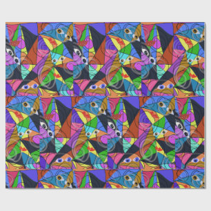Surreal Abstract Geometric Patterns with Eyes Wrapping Paper