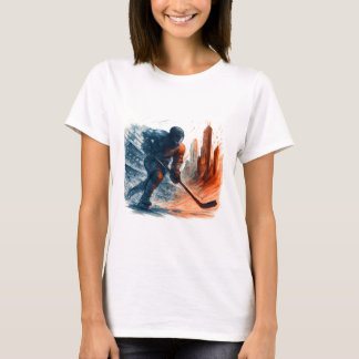 Surreal Abstract Hockey Player T-Shirt