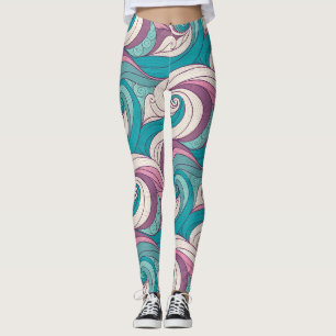 Surreal Abstract Waves Pattern – Dreamlike Fluid  Leggings