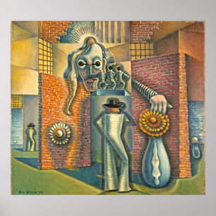 Surreal Abstraction Poster: Retro Dreamscape Poster