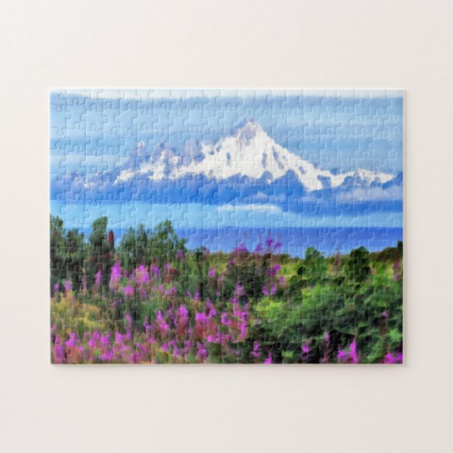Surreal Alaskan Wilderness painting Jigsaw Puzzle (Horizontal)