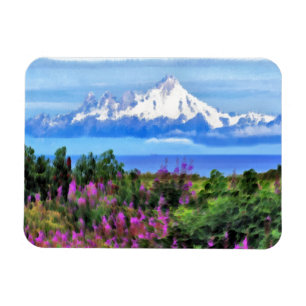 Surreal Alaskan Wilderness painting Magnet