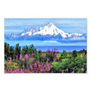 Surreal Alaskan Wilderness painting Photo Print
