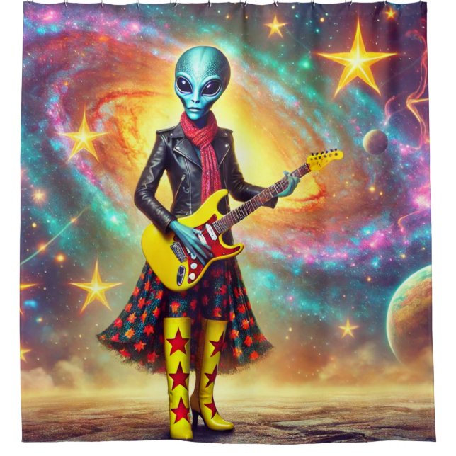 Surreal Alien Guitar Scene (Front)