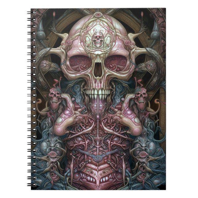 Surreal Anatomy Skull Horror Sci-Fi Art  Notebook (Front)