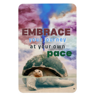 Surreal art Inspirational Turtle quote  Magnet