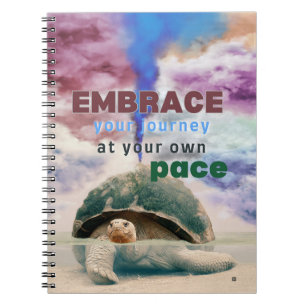 Surreal art Inspirational Turtle quote Notebook