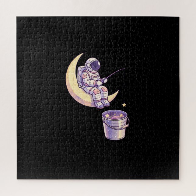 Surreal Astronaut Fishing for Stars Wall Art - Jigsaw Puzzle (Vertical)