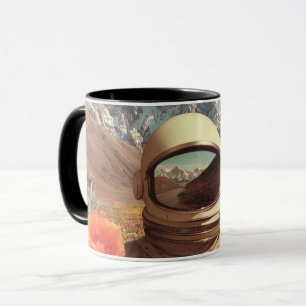 Surreal Astronaut In Flower Field Mug