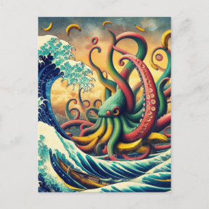 Surreal Banana Octopus Postcard
