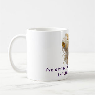 Surreal Baroque Eyeballs with Ornate Gold Coffee Mug