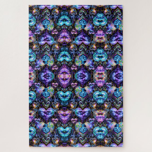 Surreal Bendy Abstract Hearts Baubles Jigsaw Puzzle (Vertical)